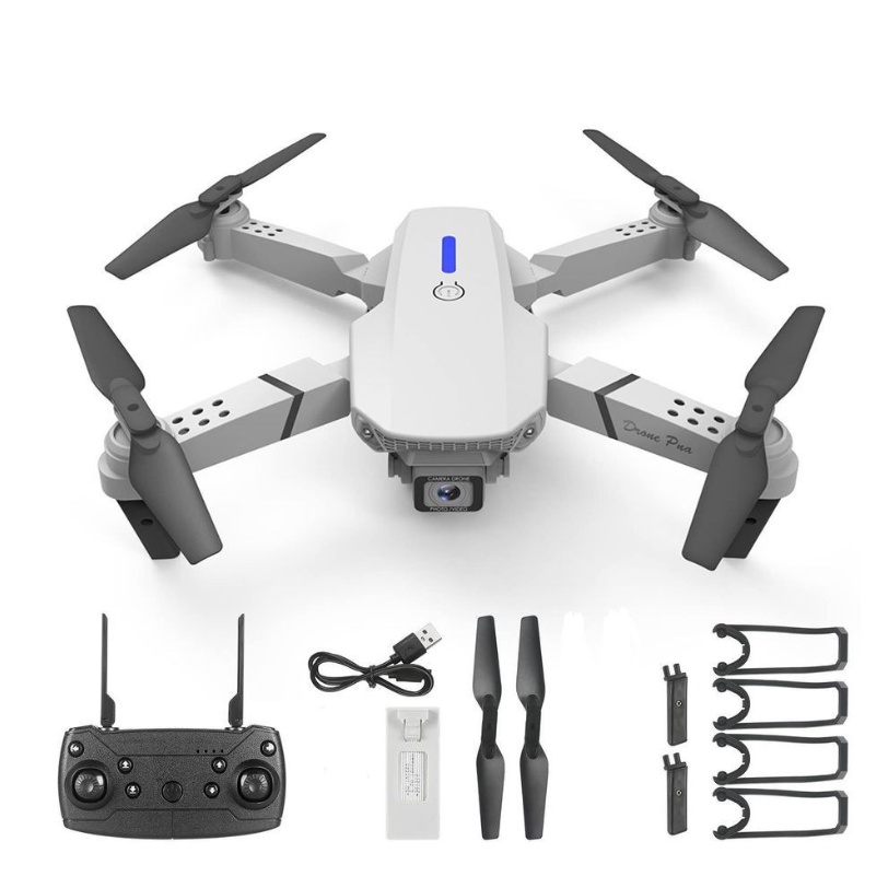 Flycam E88 mini giá rẻ ✅Update 2023✅ có điều khiển từ xa drone 4k - kết nối điện thoại bay xa 200 mét