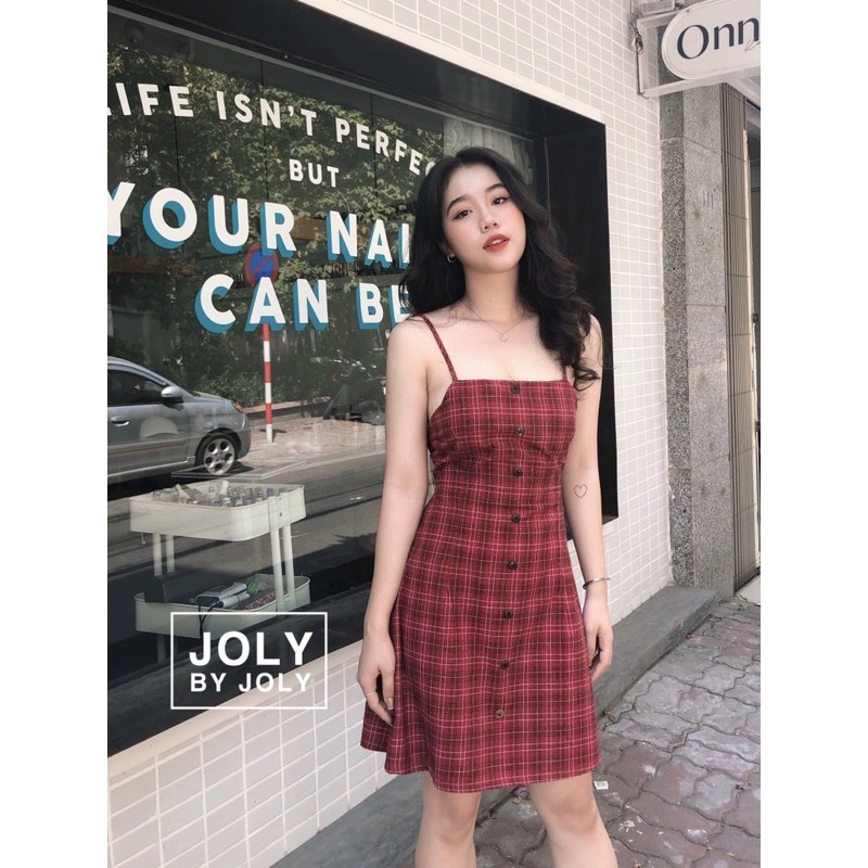 [Mã WAMT1505 giảm 10K đơn 0K] Đầm Caro Đỏ Thắt Nơ Lưng | BigBuy360 - bigbuy360.vn