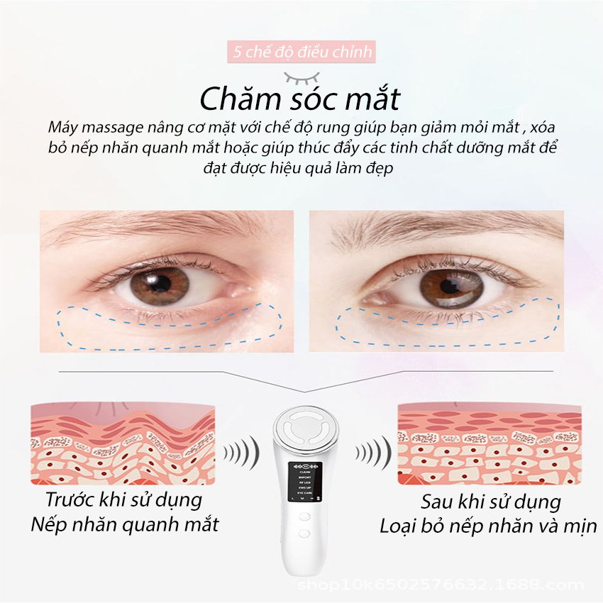 Máy đẩy tinh chất Ion âm SeaSy SS18 giúp ngăn ngừa mụn hỗ trợ nâng cơ mặt tái tạo, trẻ hóa làn da