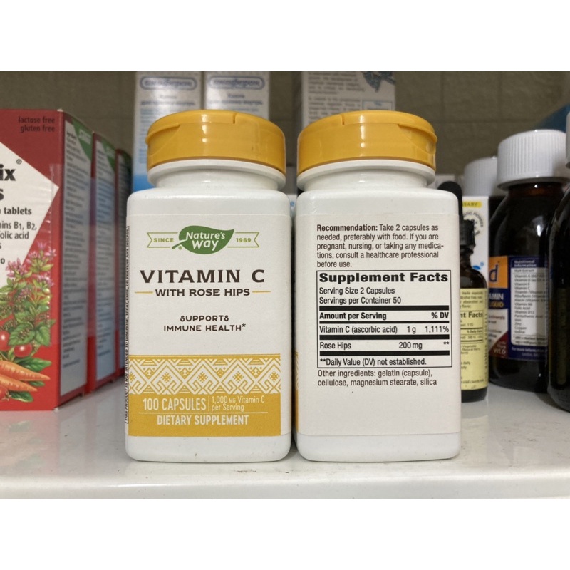 Viên uống Vitamin C tự nhiên Nature’s Way 500mg hộp 100 viên