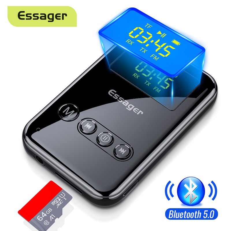 Máy Thu-Phát Âm Thanh Essager Cho PC TV Không Dây Bluetooth 5.0 Giắc Cắm 3.5mm Aux