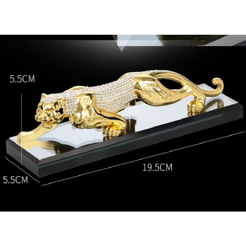 Lọ đựng nước hoa trang trí xe hơi đính đá hình con báo 19.5x5.5x5.5cm,,,