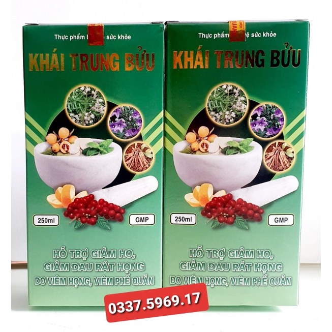 Khái Trung Bửu - Siro hổ trợ Tan đàm - Giảm ho - Đau rát họng do Viêm họng Viêm phế quản