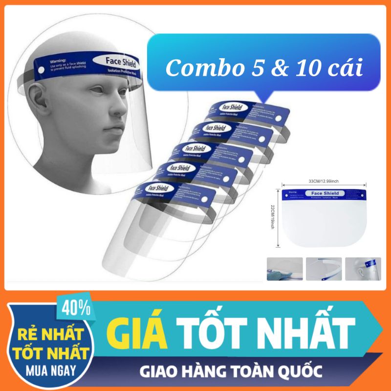 [Combo 5&amp;10] Tấm Che Mặt FACE SHIELD, Tấm Chắn Kính Xốp Chống Giọt bắn Bảo Hộ Phòng Dịch [CEC Store]