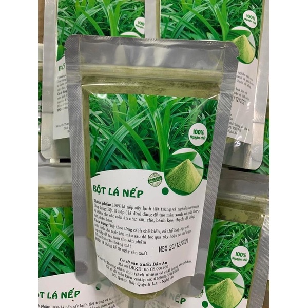 Bột lá nếp 100gr thơm lắm NGUYÊN CHẤT TẠO MÀU XANH THƠM cho mứt dừa