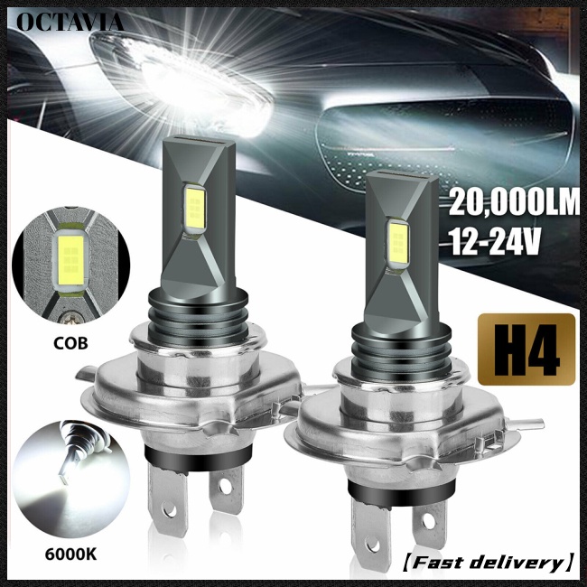Set 2 đèn pha H4 9003 Hb2 6000k Xenon siêu sáng dành cho ô tô