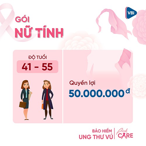 TOÀN QUỐC [E-Voucher] Bảo hiểm ung thư vú - Gói NỮ TÍNH (41-55 tuổi) VBI - VIETINBANK