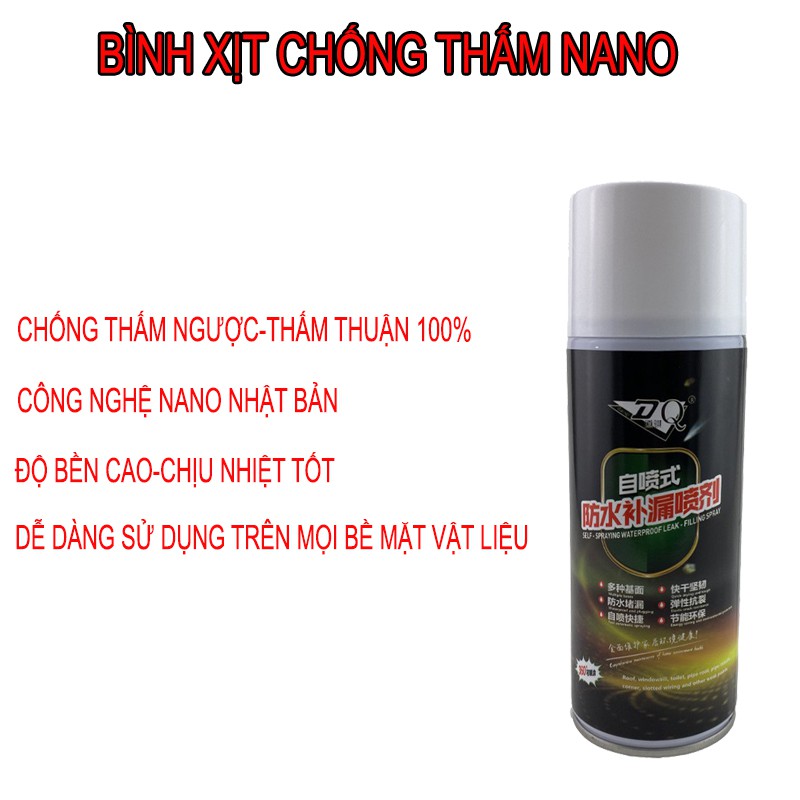 Bình xịt chống thấm nano công nghệ nhật bản chống thấm ngược,thuận,chống dột mái tường nhà - dung dịch 500ML