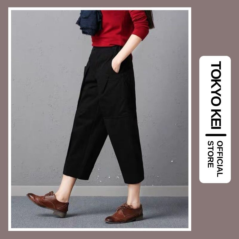 Quần Baggy Ống Rộng TOKYO KEI 💖FREESHIP💖 Quần Jogger Túi Hộp Dáng Rộng Màu Nâu Đen, Đủ Size S M L TQH63 | BigBuy360 - bigbuy360.vn