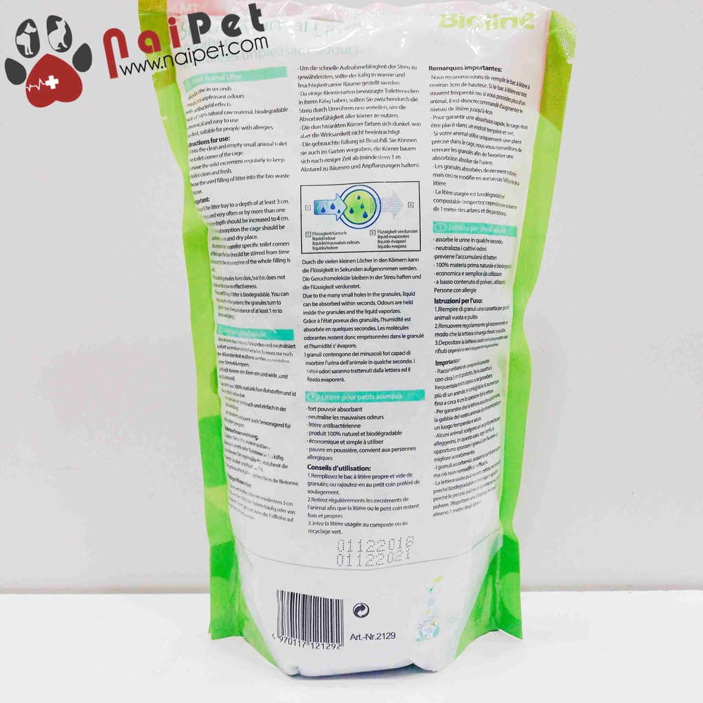 Cát Vệ Sinh Cát Thuỷ Tinh Cho Động Vật Nhỏ Small Animal Litter Bioline Túi 1L