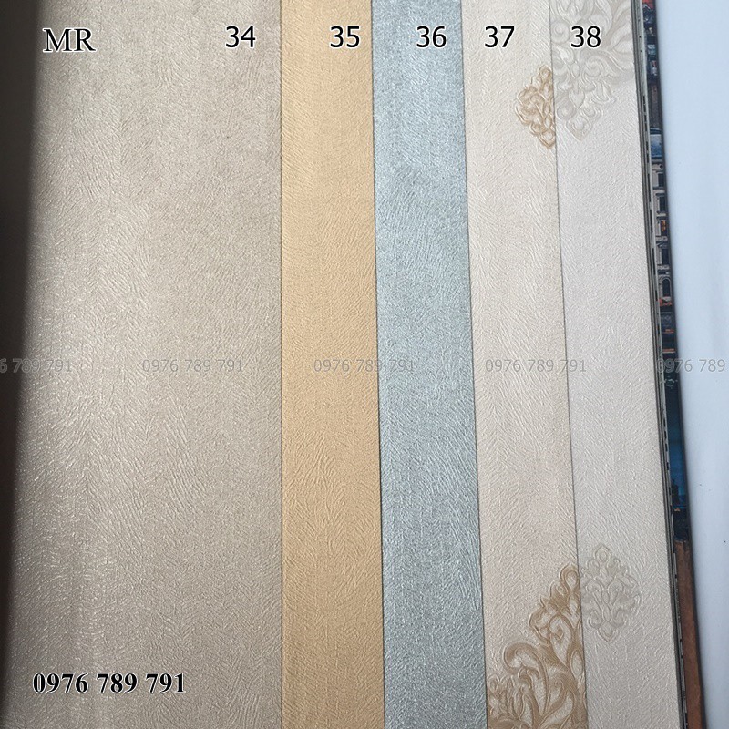 Giấy Dán Tường Phòng Ngủ Hoa Văn Nhỏ Thưa Sang Trọng MR Lụa Không Keo Khổ 53cm Nhiều Mẫu Lựa Chọn