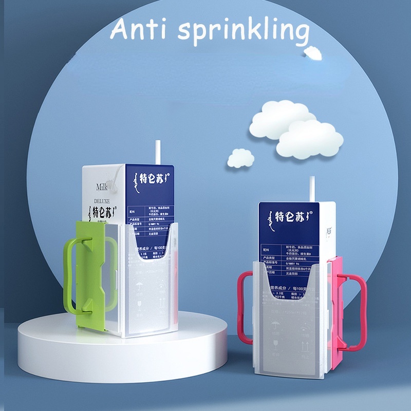 Giá đỡ hộp sữa/ nước ép trái cây tùy chỉnh chống vỡ có tay cầm đôi tiện dụng cho bé