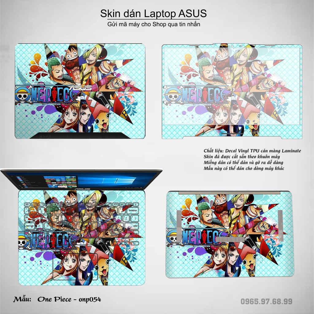 Skin dán Laptop Asus in hình Vua hải tặc (inbox mã máy cho Shop)