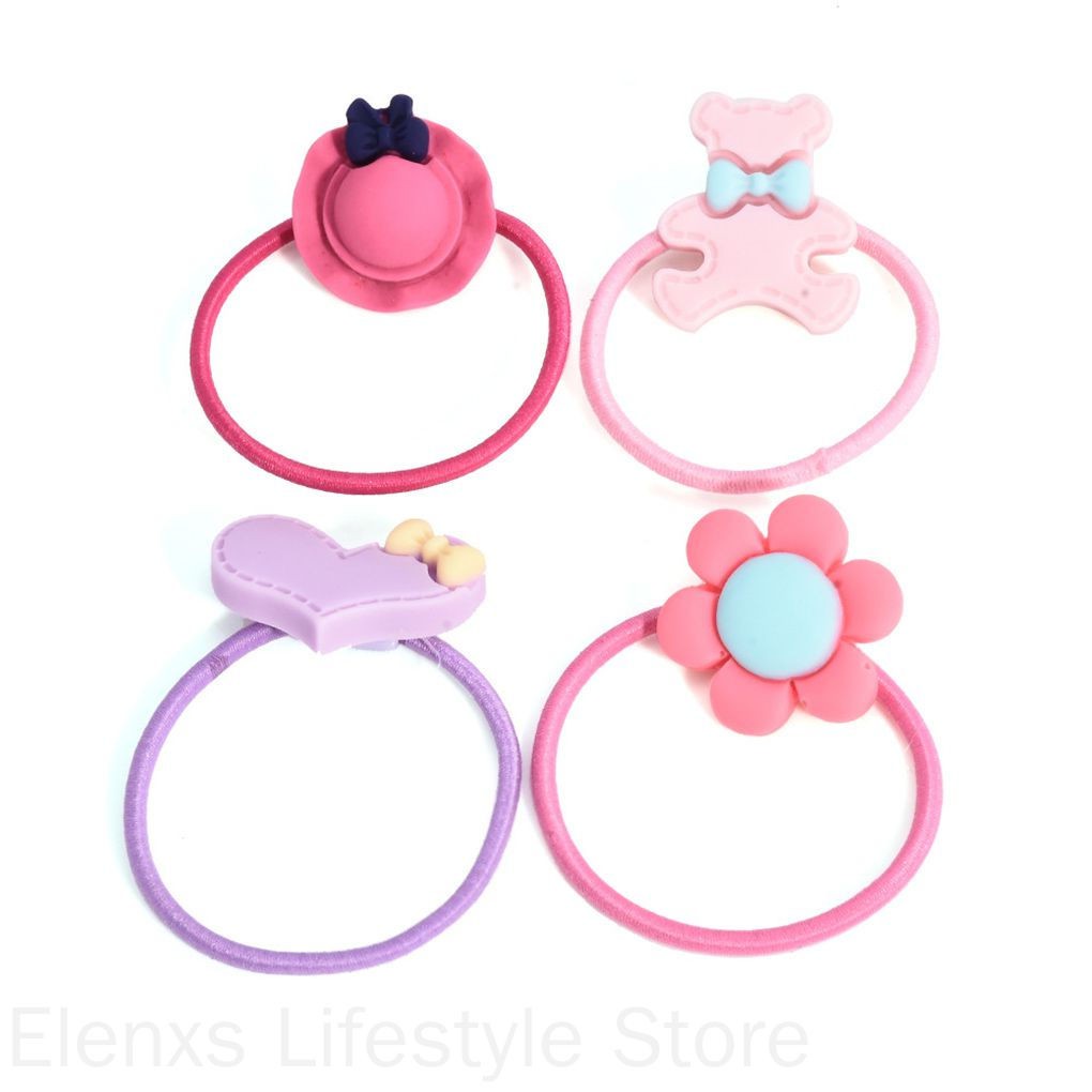 Set 30 Dây Chun Buộc Tóc Gắn Hoa Xinh Xắn Dành Cho Bé Gái