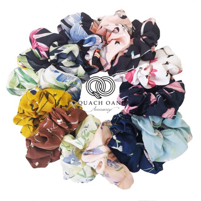 [Mã FAGOGO giảm 12% đơn 99K] Dây buộc tóc vải scrunchies nhiều màu QO