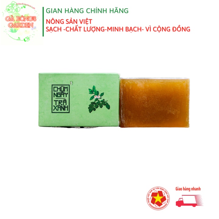 Xà Bông Thiên Nhiên Chùm Ngây-Trà Xanh HTX Sinh Dược 100%Tự Nhiên Organic Ngừa Mụn Sạch Da 100g