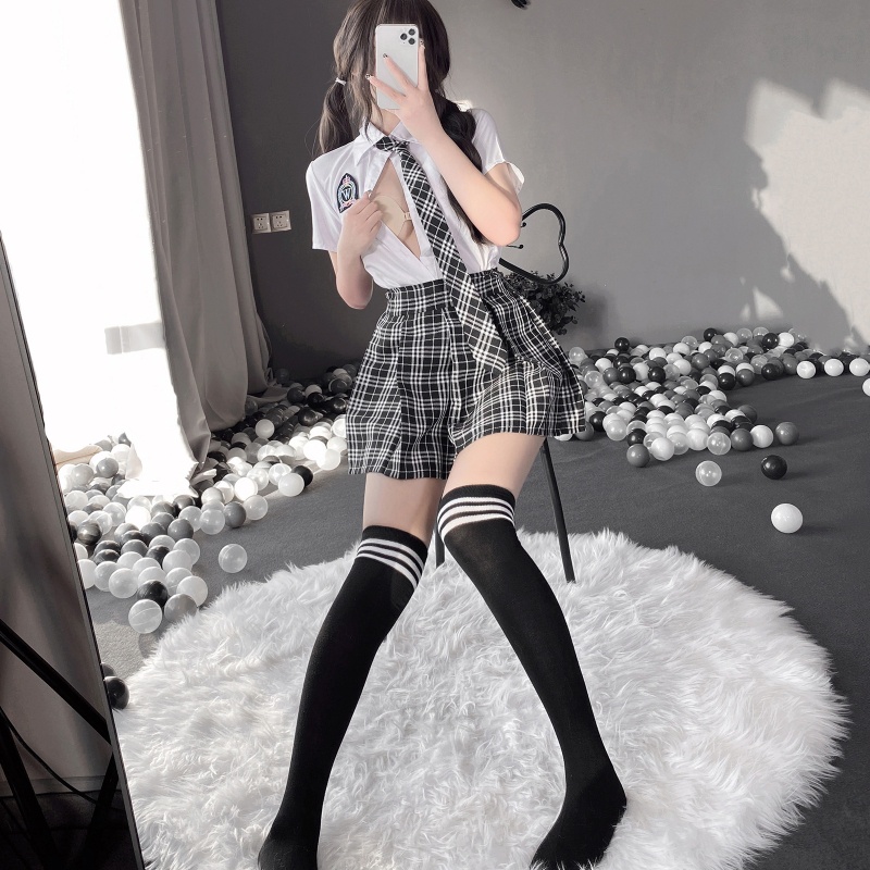 Bộ đồ hóa trang nữ sinh màu trắng đen 10MK