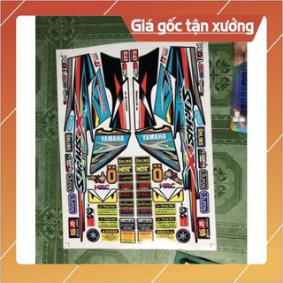 Ten rời xe sirius mẫu R dán xe đen