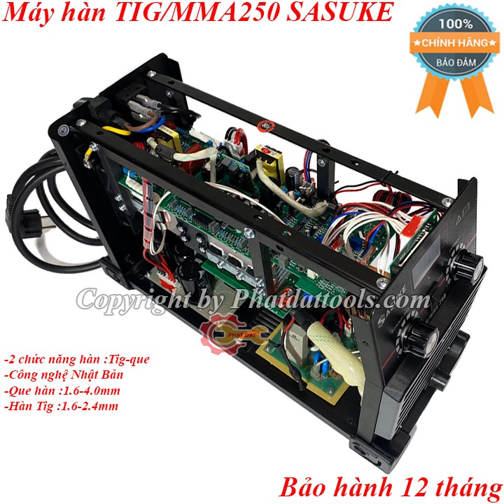 Máy hàn điện tử TIG/MMA-250A SASUKE 2 chức năng-Công nghệ IGBT Nhật Bản-Bảo hành 12 tháng-Đầy đủ phụ kiện