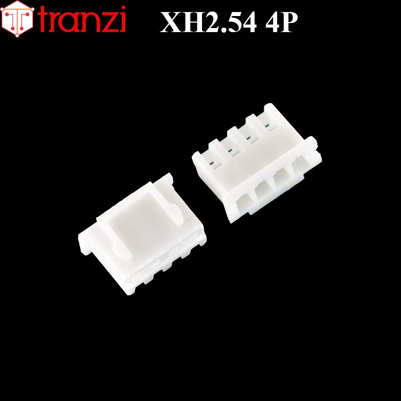 Vỏ header 2.54mm XH2.54 4P 8mm trắng - túi 50 cái