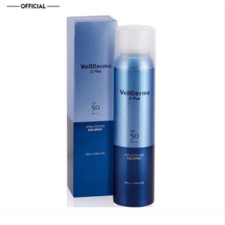 Xịt chống nắng chống trôi, giảm nhiệt, làm mát da wellderma g plus cooling sun spray 180ml