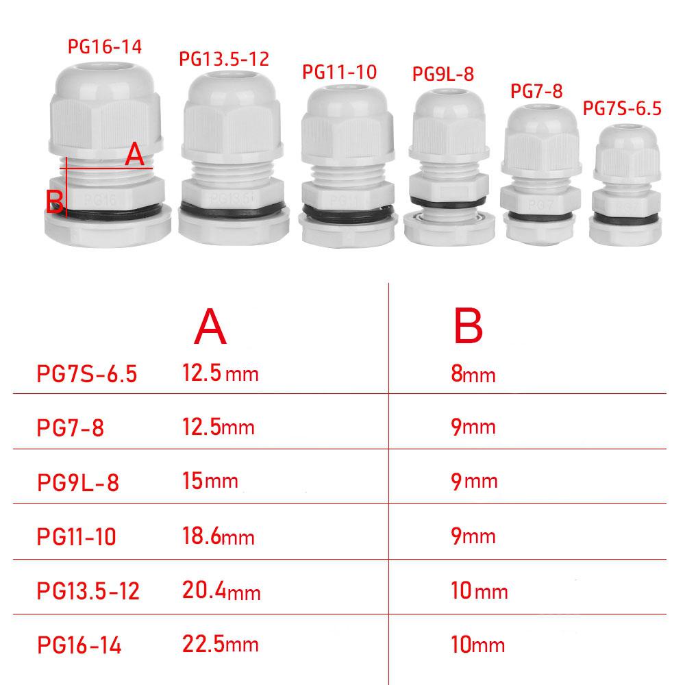 PISTA Set 5 Dây Cáp Thân Thiện Với Môi Trường PG7 / PG9 / PG11 / PG13.5 / PG16 IP68 PG7
