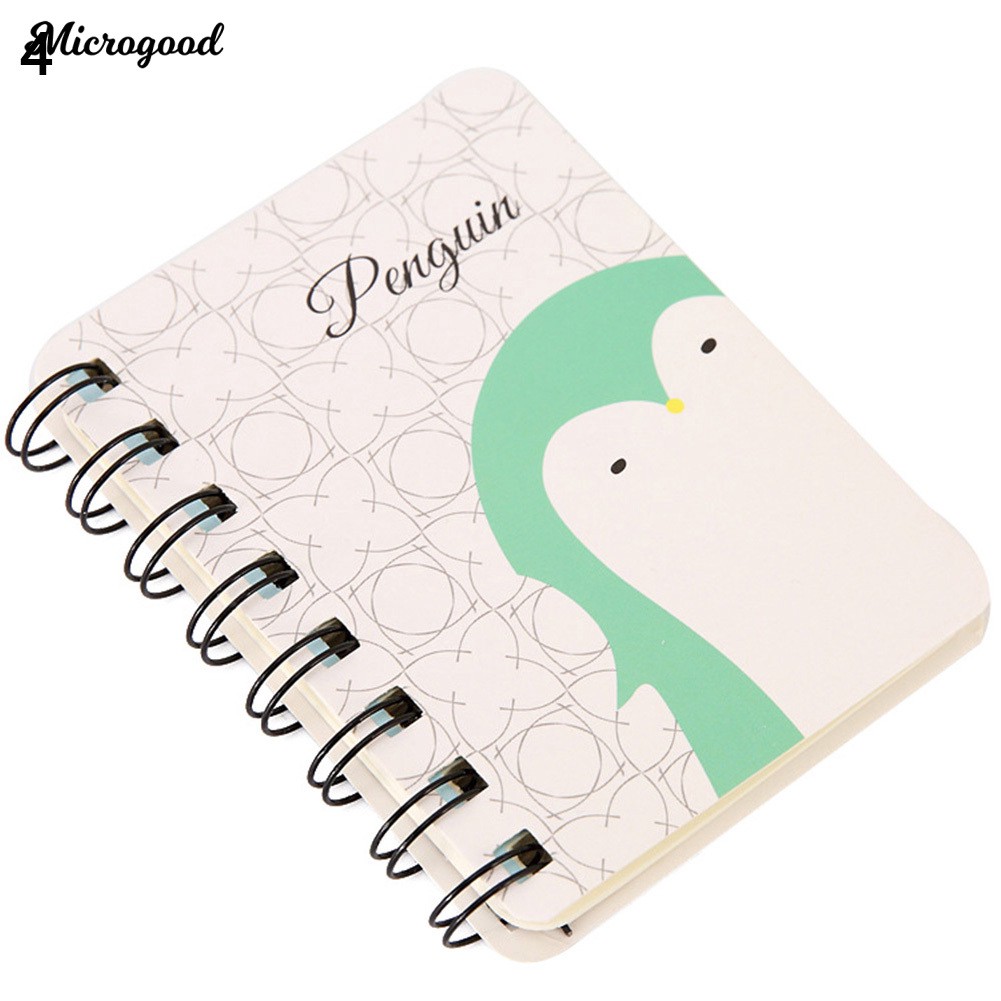 💯80Sheets Mini Cartoon Animal Spiral Notebook Coil Book Office School Supply