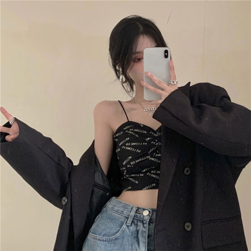 Áo Croptop Hai Dây Ôm Dáng Thời Trang Cho Nữ
