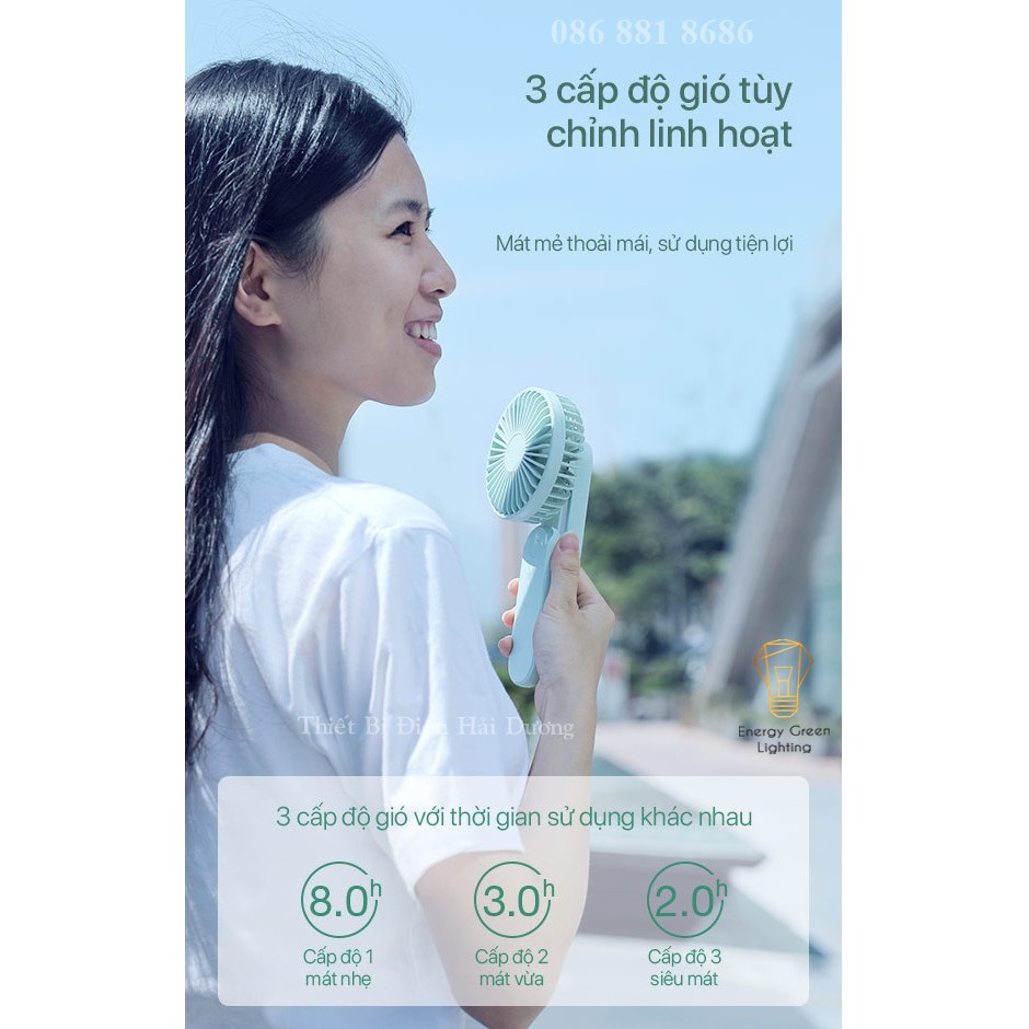 Quạt Mini Cầm Tay F1 Tích Điện 3 Chế Độ Gió - Dung Lượng Pin 2500 mAh - Nhỏ Gọn Độ Ồn Thấp - 4 Màu - Bảo Hành 1 Năm