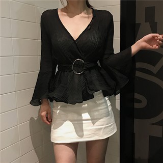 (ORDER) Áo voan cổ V mỏng