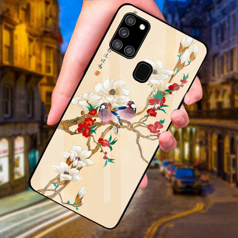 Ốp Lưng Samsung A21S, M30S, M31, M21 Mặt kính cường cao cấp, sáng bóng, Thiết kế độc quyền