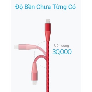 Cáp Lightning Anker PowerLine+ II - BẠC - Dài 0.9m - A8452