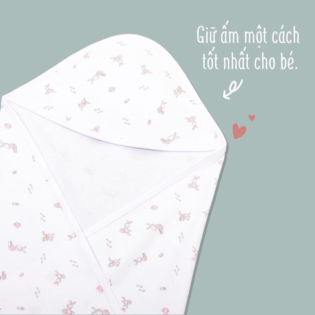 Tấm Quấn Sơ Sinh 1 Lớp Miomio, dành cho bé trai bé gái chất liệu 100% cotton - Freesize