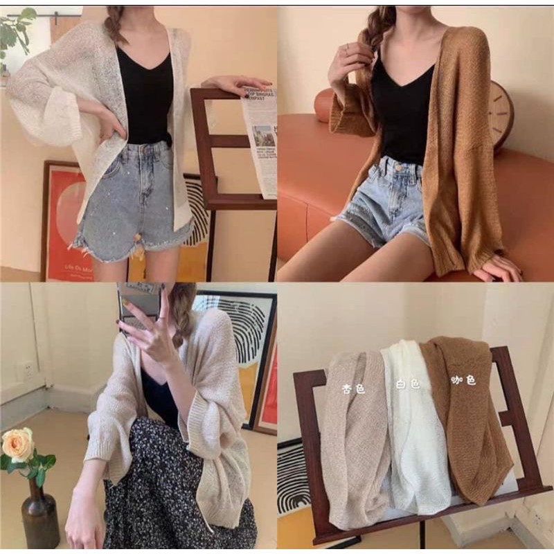 Áo khoác Cadigan len mỏng (Hàng sẵn) | BigBuy360 - bigbuy360.vn