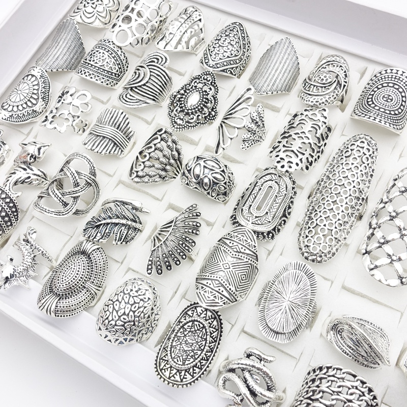 Bán Sỉ Set 20 Nhẫn Mạ Bạc Hình Hang Động Hoa Đẹp Mắt Thời Trang Làm Quà Tặng Giáng Sinh Cho Nữ