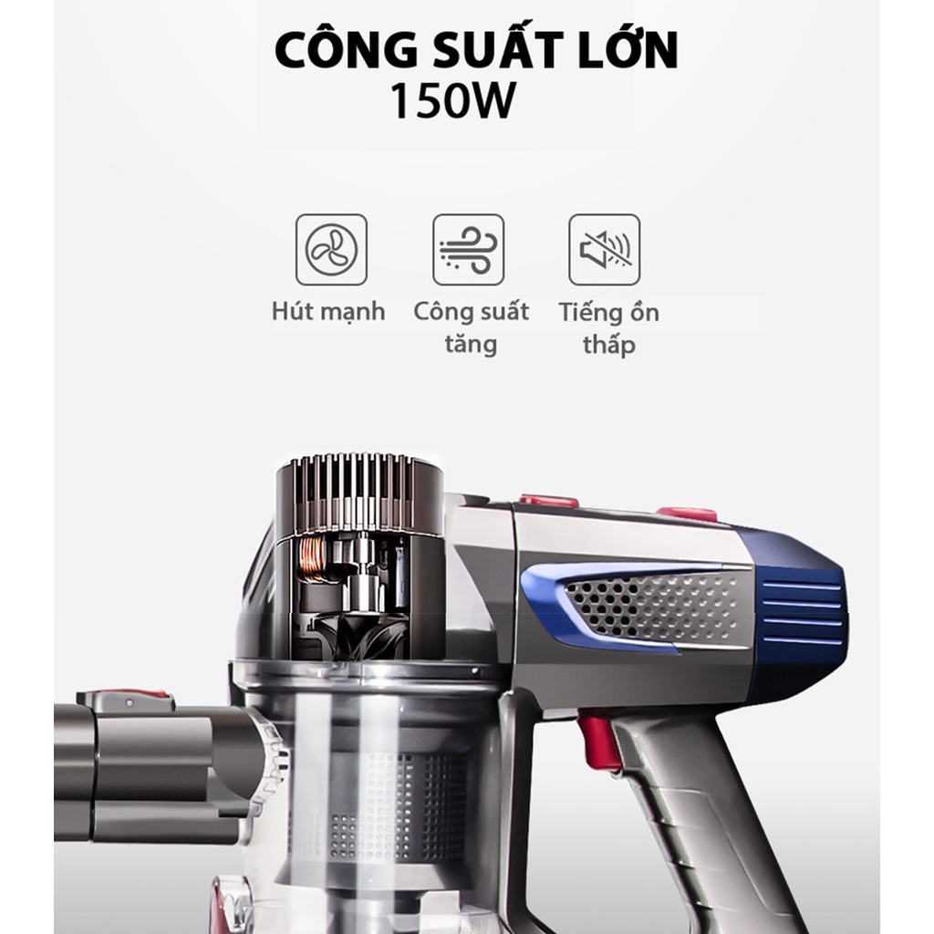 Máy hút bụi không dây 2 in 1 GULIFE GL-MHB99, Dễ tháo lắp,bảo trì, Bảo Hành 12 Tháng, hút sạch mọi góc trong nhà