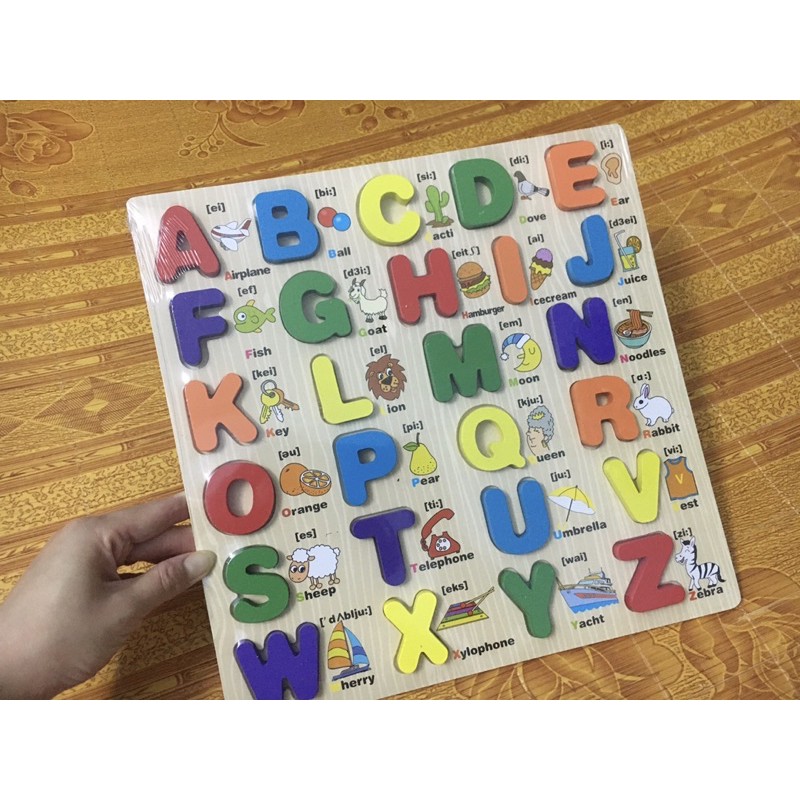 Bảng Chữ Cái Tiếng Anh Nổi Bằng Gỗ MICLIK - Đồ Chơi Thông Minh Montessori Cho Bé