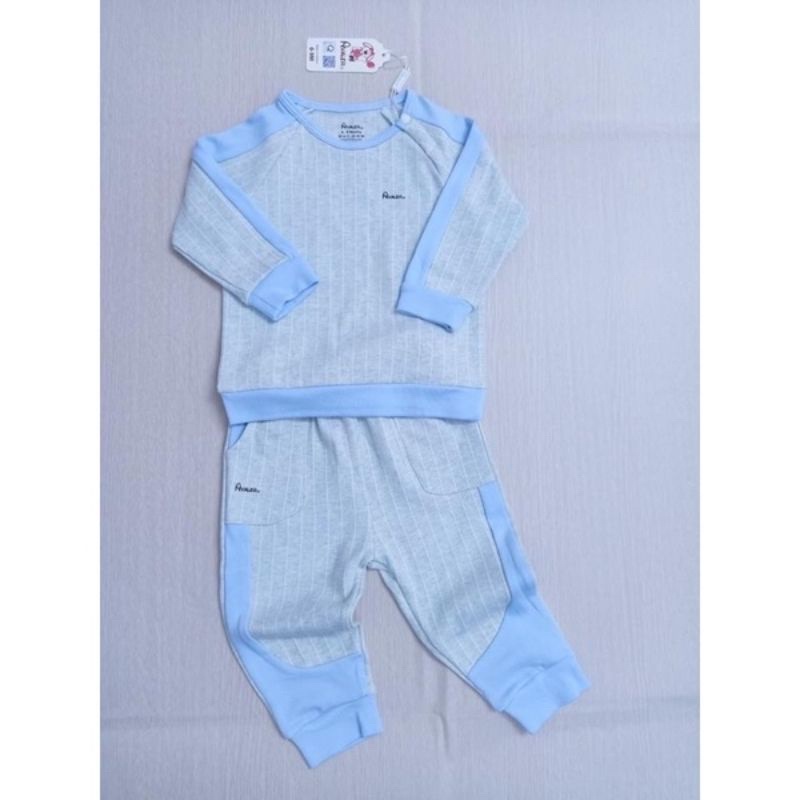 Bộ nỉ nhung cài vai phối màu cho bé trai bé gái xinh ấm