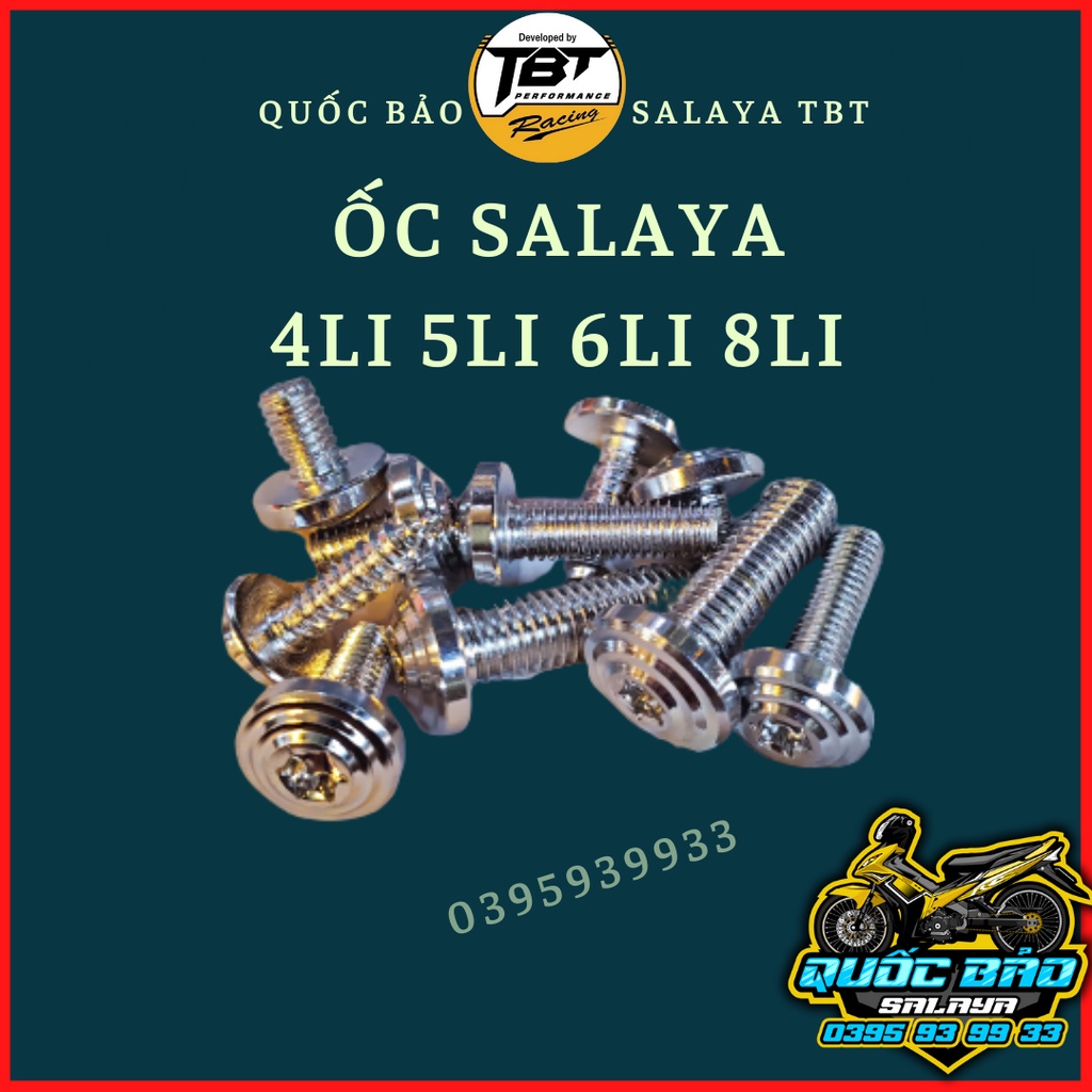 Ốc salaya mẫu thái ngôi sao chuẩn inox 304 gắn dàn áo ốp pô các loại xe bảo hành trọn đời