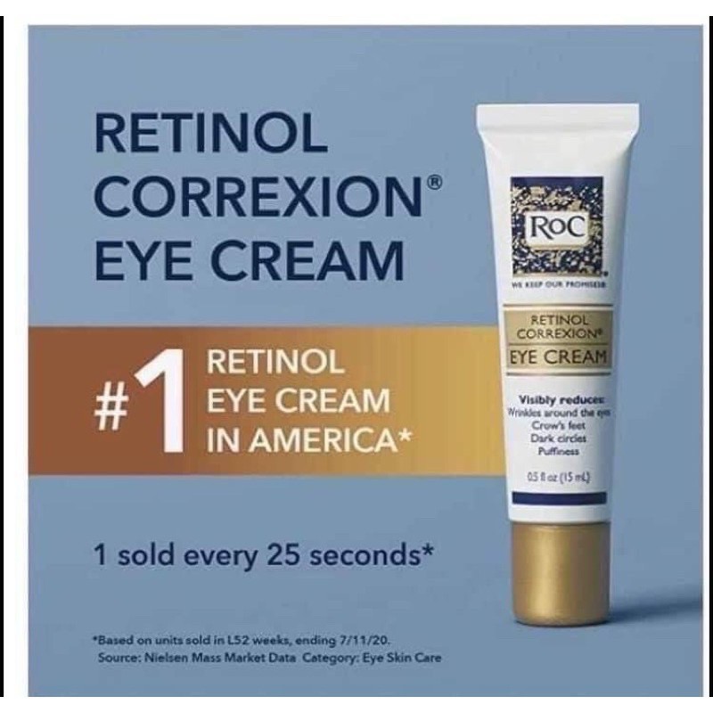 [KÉO XEM BILL] Set kem mắt ROC Retinol Eyecream kèm viên nang huyết thanh chống lão hoá Retinol