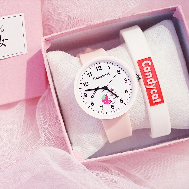 ĐỒNG HỒ NỮ DÂY CAO SU HAZO CANDYCAT D400 THỎ DỄ THƯƠNG | BigBuy360 - bigbuy360.vn