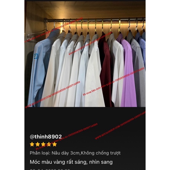 Móc áo gỗ nâu dày 2cm cao cấp hàng loại 1