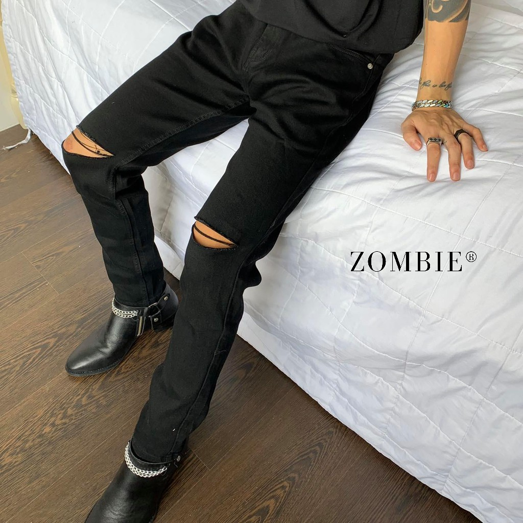 Quần ZOMBIE® Destroyed Pants In Black SP006908