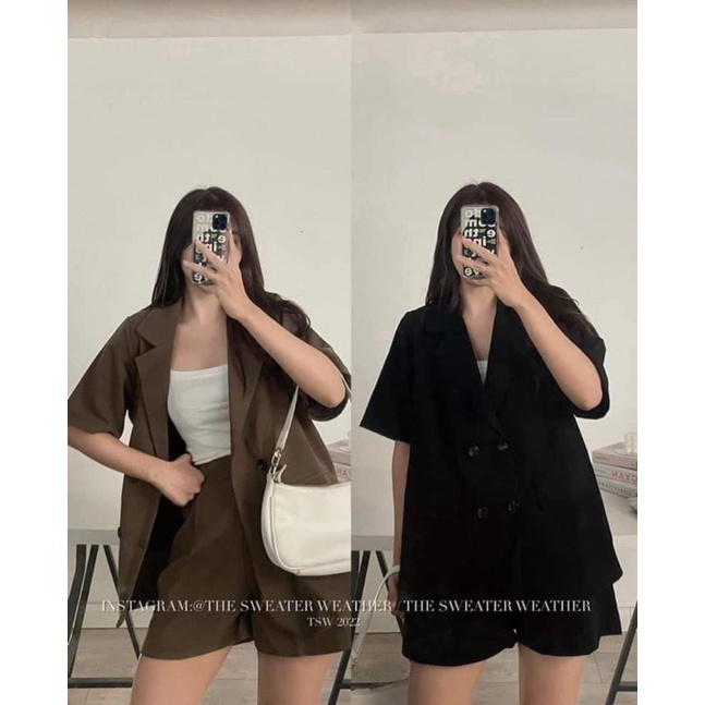 Set vest cộc đen bigsize
