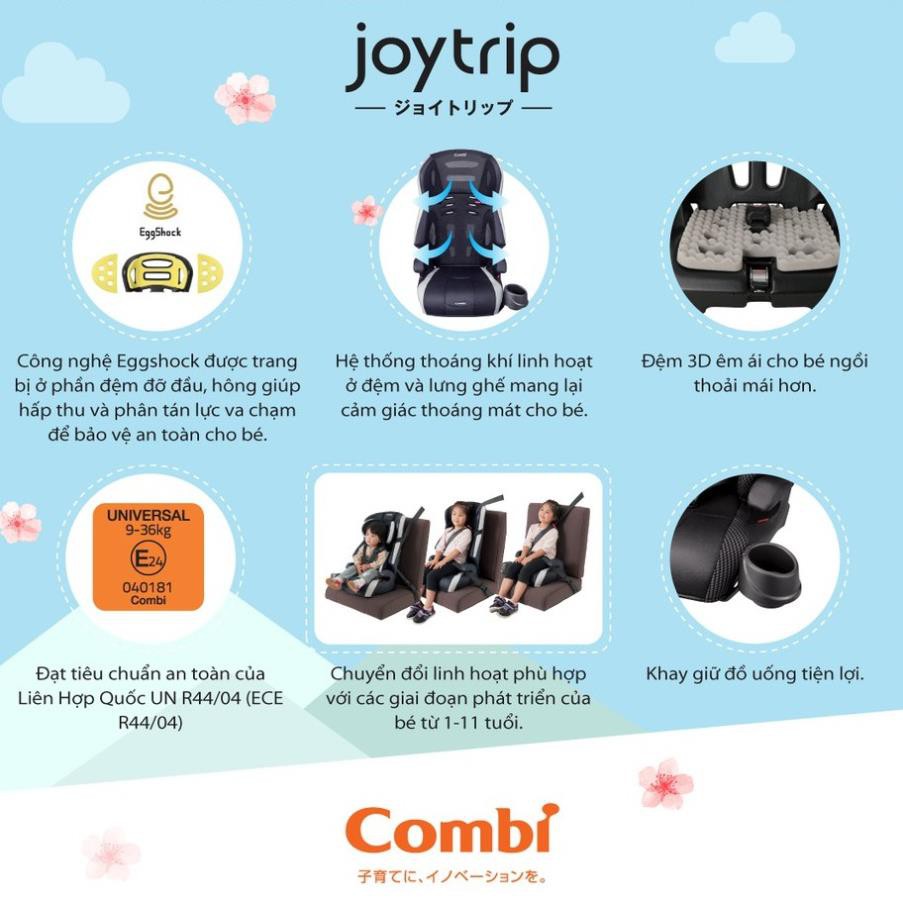 Ghế ngồi ô tô Combi Joytrip Plus màu black/ ghi nâu