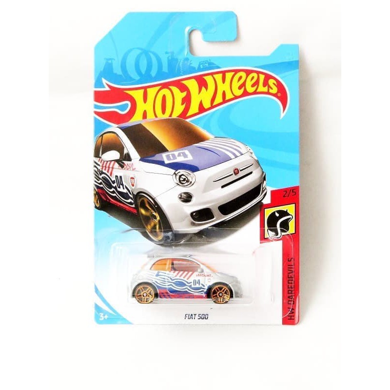 Hot Wheels Mô Hình Đồ Chơi Xe Hơi Daredevils Fiat 500 Màu Bạc Cho Bé