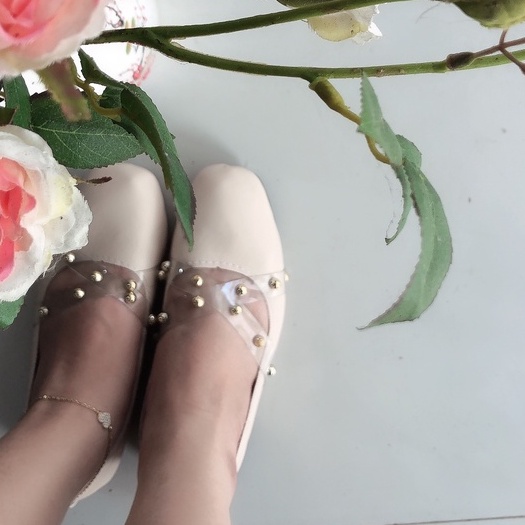 Giày búp bê đính cườm style sang trọng