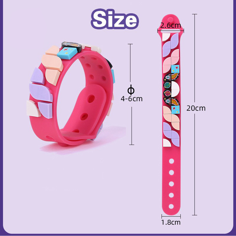 Vòng đeo tay silicone kết hợp khối lắp ghép mô hình lắp ráp sáng tạo cho trẻ em