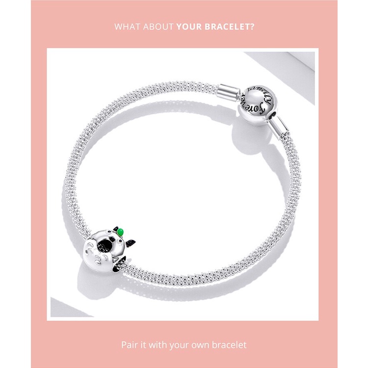 Hạt xỏ trang sức Bamoer SCC1875 BạC 925 tráng men hình động vật dễ thương