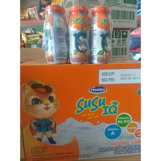 Thùng 48 chai sữa chua uống Susu hương cam (48 chai x 80ml)